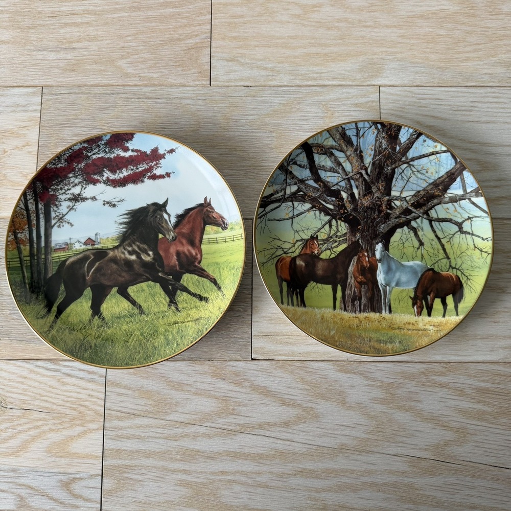 Meeting Place, Autumn Run 1992 Donald W. Patterson Horse Plates The Danbury Mint